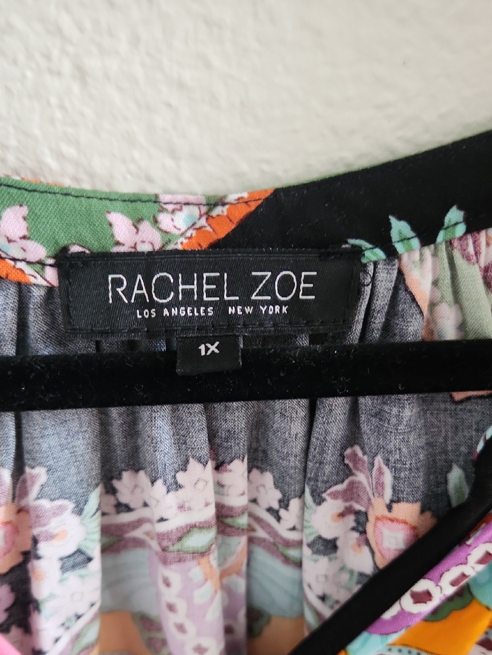 Rachel Zoe Pink Black & Yellow Paisley Floral Peasant Blouse - Picture 2 of 7